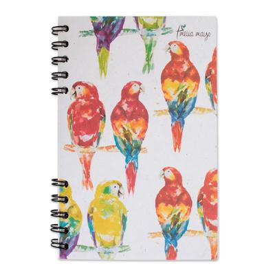 Parrot Colors,'Signed Parrot-Themed Paper Journal from Costa Rica'