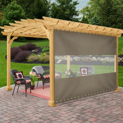 Covers & All Heavy-Duty Multipurpose Waterproof Outdoor Vinyl Curtain, Clear Panel Curtain for Pergola Porch Gazebo in Brown | 7 H x 4 W in | Wayfair