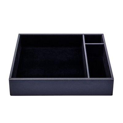Dacasso Conference Room Organizer Tray Leather in Black | 12.75 H x 12.5 W x 2.375 D in | Wayfair A1040