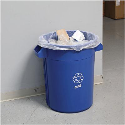 Genuine Joe Heavy Duty 32 Gallon Trash Can Plastic in Blue | 27 H x 22 W x 22 D in | Wayfair 60464