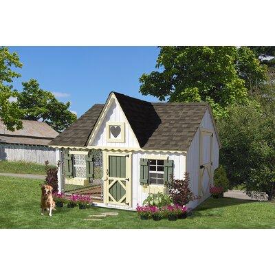 Little Cottage Company Victorian Cottage Kennel Dog House Wood House in Brown Pink | 98 H x 120 W x 96 D in | Wayfair 8x10 VCK-WPNK