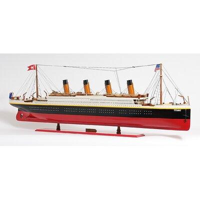 Old Modern Handicrafts X-Large Titanic Painted Model Boat Wood in Black/Brown/White | 19.25 H x 56 W x 6 D in | Wayfair C023