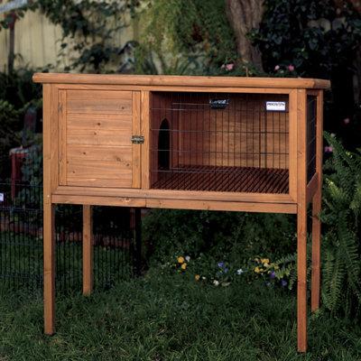 Precision Pet Products Extreme Rabbit/Guinea pig Hutch Solid Wood in Brown, Size 46.0 H x 48.0 W x 24.0 D in | Wayfair 7029103