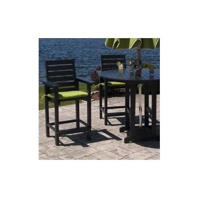 POLYWOOD® Captain Outdoor Bar Chair Plastic in Black | 49.25 H x 24.25 W x 26 D in | Wayfair CCB30BL