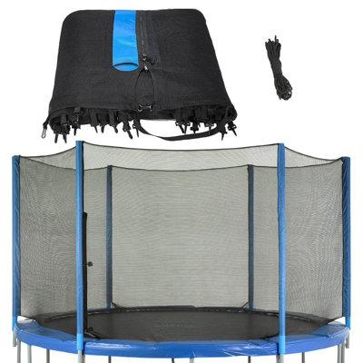 Machrus Upper Bounce Trampoline Safety Net Fits 15 ft Round Trampoline using 6 Straight poles in Black | 15 H x 180 W x 180 D in | Wayfair