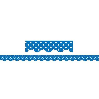 Teacher Created Resources Mini Polka Dots Classroom Border in Blue | 37.5 H x 3 W x 0.13 D in | Wayfair TCR4666