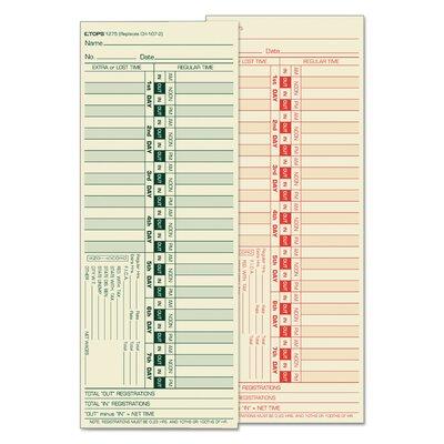 Tops Business Forms Time Card for Lathem | 3.5 H x 9 W x 6.4 D in | Wayfair TOP1275
