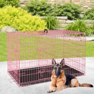 Archie & Oscar™ Jorden Dog Crates For Large Dogs Folding Metal Wire Crates Dog Kennels Outdoor & Indoor Pet Dog Cage Crate w/ Double-Door | Wayfair