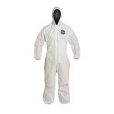 DUPONT PB127SWH3X002500 Hooded Disposable Coverall,3XL,25 PK,White,SMS,Zipper