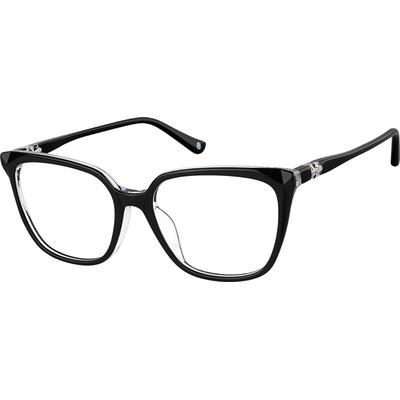 Zenni Women's Cat-Eye Prescription Glasses Black Plastic Full Rim Frame