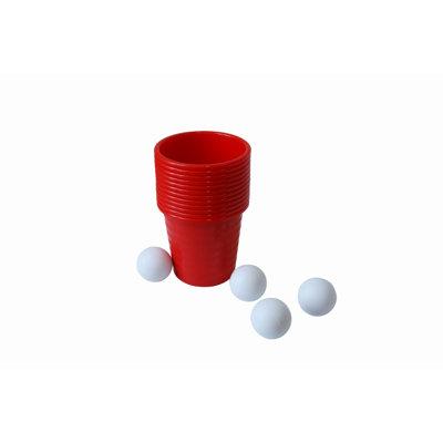 Trademark Innovations Plastic Giant Games w/ Carrying Case Plastic in Red | 8.8 H x 8.8 W x 8.8 D in | Wayfair PONG-GIANT-4BL
