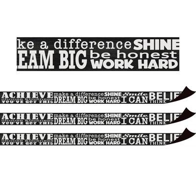 Teacher Created Resources Modern Farmhouse Positive Sayings Magnetic Border, Metal in Black/White | 27.5 H x 3 W x 1.14 D in | Wayfair TCR77566-3