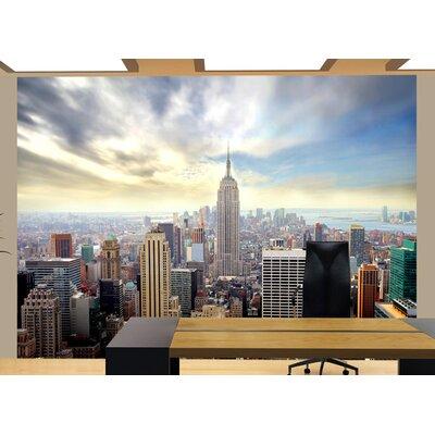 East Urban Home View on Empire State Building Wall Mural Fabric in Black | 7' L x 61" W | Wayfair C530A8B0CEC14672B4F08D6A4A53C16F