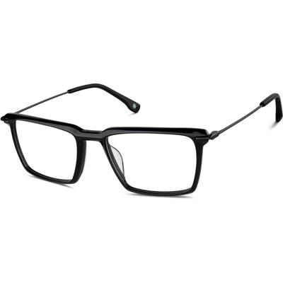 Zenni Rectangle Prescription Glasses Black Mixed Full Rim Frame