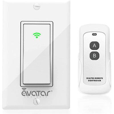 Avatar Controls Smart Switch w  Remote Control w  Alexa Google Home Light Smart Home Electrical Switch in White | Wayfair AWS06F