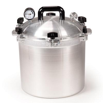 All American 1930 Pressure Cooker/Canner Aluminum in Blue/Brown/Gray | 15.375 H x 15.375 W x 12.625 D in | Wayfair 921