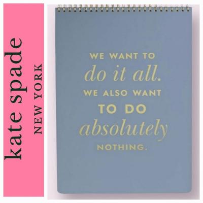 Kate Spade Office | Kate Spade, We Want To Do It All, We Also Want To Do Absolutely Nothing Notebook | Color: Blue/Gold | Size: Os