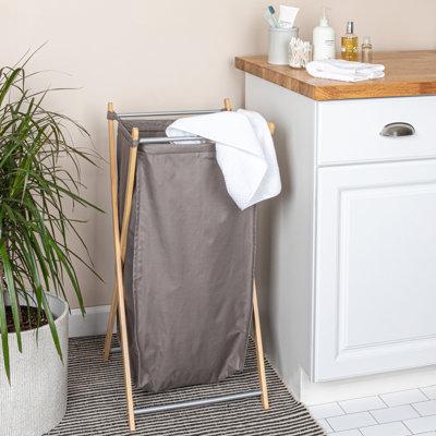 Household Essentials Bamboo Laundry Hamper Bamboo in Gray | 31.3 H x 15.75 W x 14.1 D in | Wayfair HE1134