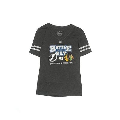 Old Time Hockey Short Sleeve T-Shirt: Gray Tops - Kids Girl's Size Small