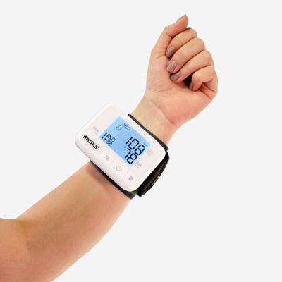 Talking Color Coded Wrist Blood Pressure Monitor by North American Health+Wellness in Gray White