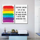 Elephant Stock LGBT Quotes Pride Month Quote On Canvas 2 Pieces Set Canvas | 48 H x 66 W x 1.25 D in | Wayfair RV-230_pride-month-quote