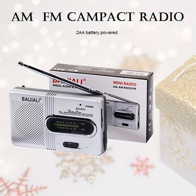 Portable Radio Am Fm, Transistor Radio With Loud Speaker, Headphone Jack, Thansgiving Christmas New Year Gift, 2aa Battery Operated Radio, Pocket Radio For Indoor, Outdoor And Emergency Use