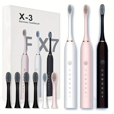 Electric Toothbrush With Brush Heads For Men Women Tooth Clean 5 Modes Smart Timer Electric Toothbrushes
