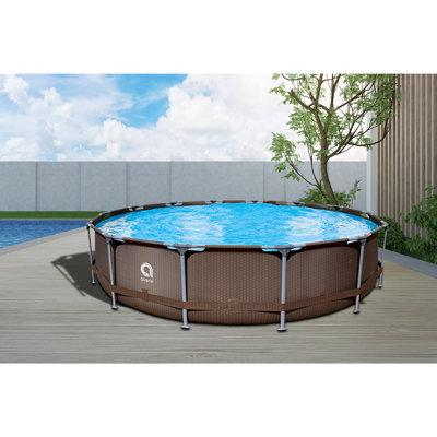 JLeisure Avenli Round Frame Easy Assembly Swimming Pool Steel in Brown | 33 H x 179.92 W x 179.92 D in | Wayfair JL-12042US