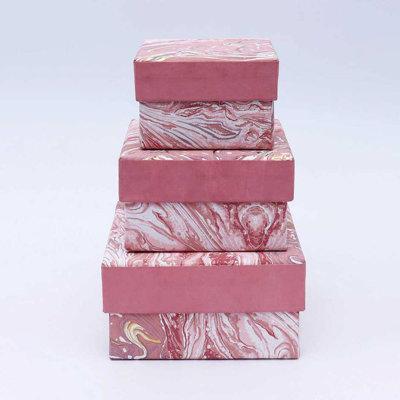 Inbox Zero Expobazaar Rudden Handmade Eco-Friendly Square Box Set (Pack of 3) Cardboard/Paper in Pink | Wayfair 0558EE81F610426B9935E6CBB4325314