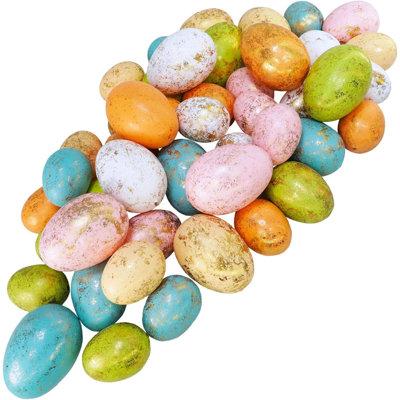 The Holiday Aisle® 48 Pcs 6 Colors Foam Easter Eggs Assorted Pastel Gold Leaf Easter Eggs Decorative Easter Eggs Gold Speckled Easter Eggs For Easter Craft Basket Bowl F | Wayfair
