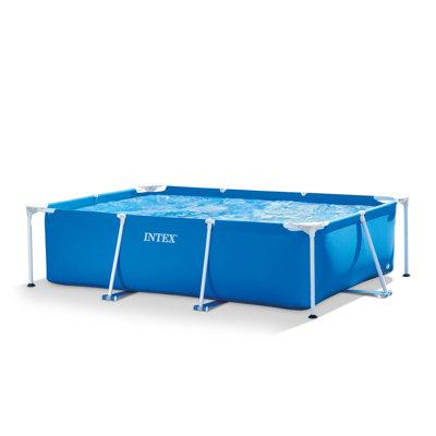 New Intex Rectangular Frame Above Ground Swimming Pool Plastic in Blue | 7' 2