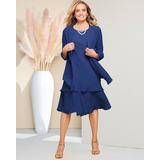 Appleseeds Women's Special Occasion Flirty Jacket Dress - Blue - XL - Misses