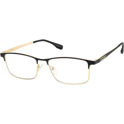 Zenni Browline Prescription Glasses Black Stainless Steel Full Rim Frame