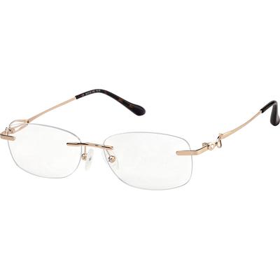 Zenni Women's Oval Prescription Glasses Rose Gold Stainless Steel Frame