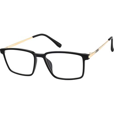 Zenni Reading Prescription Glasses Rectangle Black Mixed Full Rim Frame