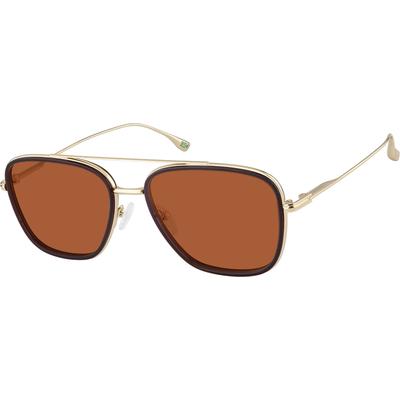 Zenni Men's Aviator Rx Sunglasses Brown Eco Full Rim Frame