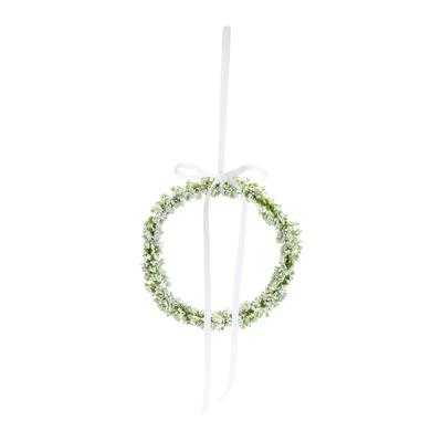 Frosted Winter Mini Leaf Wreath With Ribbon Tie Accent (Set Of 6) by Melrose in White