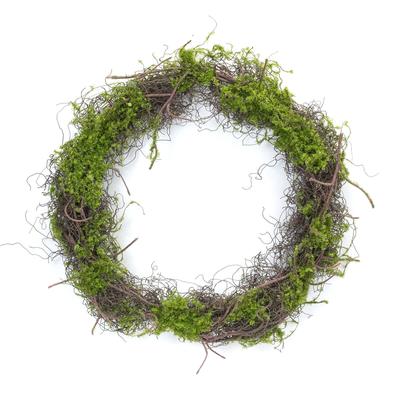 Moss Leaf Twig Wreath (Set Of 4) by Melrose in Brown