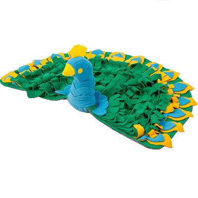 JACOB's Injoya Peacock Snuffle Mat, Slowing Feeder Mat, Durable & Machine Washable Toys in Green | 20 W in | Wayfair PCSM