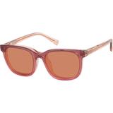 Zenni Square Prescription Glasses W/ Snap-On Sunlens Pink Plastic Full Rim Frame