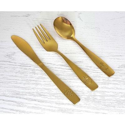 Stainless Steel Flatware Set - Service for 4 Stainless Steel in Yellow Accentuations by Manhattan Comfort | Wayfair W16-15619
