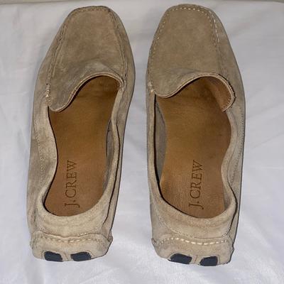 J. Crew Shoes | J Crew Suede Driving Moccasins W Rubber Tabs On Sole Natural Sz 11 Final $ | Color: Tan | Size: 11