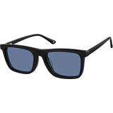 Zenni Men's Rectangle Prescription Glasses W/ Snap-On Sunlens Black Plastic Full Rim Frame