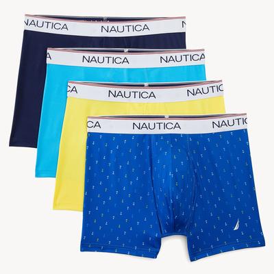 Nautica Men's Stretch Performance Boxer Briefs, 4-Pack Narragansett Grey Wash, S