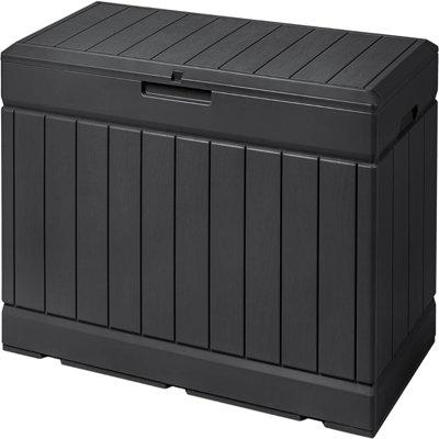 Anadea 85 Gallons Water Resistant Resin Lockable Deck Box w/ Lock Resin in Black | 23.3 H x 21.3 W x 46 D in | Wayfair M019647