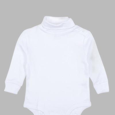 Leveret Baby Cotton Turtleneck Bodysuit - White - 12-18M