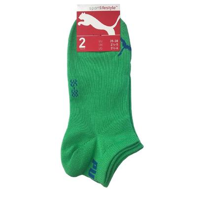 Puma Childrens/Kids Sport Lifestyle Sneaker Socks 2 Pairs - Green/Blue - Green - 10-12