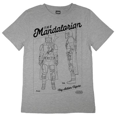 Star Wars: The Mandalorian Star Wars: The Mandalorian Girls Action Figure T-Shirt (Heather Gray) - Grey - 14