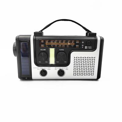 Solar Hand Crank Power Emergency Radio Am/fm/sw Multi-band With Led Flashlight, Reading Lamp, Siren, And Mobile Phone Charging Function.