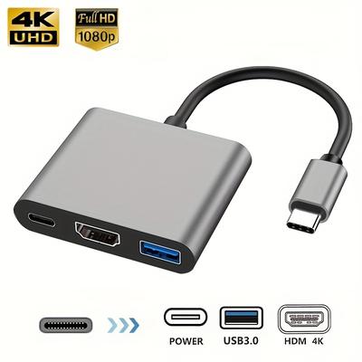3 In 1 Type C To 4k -compatible Usb 3.1 Charging Adapter Usb C Hub Usb 3.1 Dock Station Splitter For Laptop Macbook Air Pro.